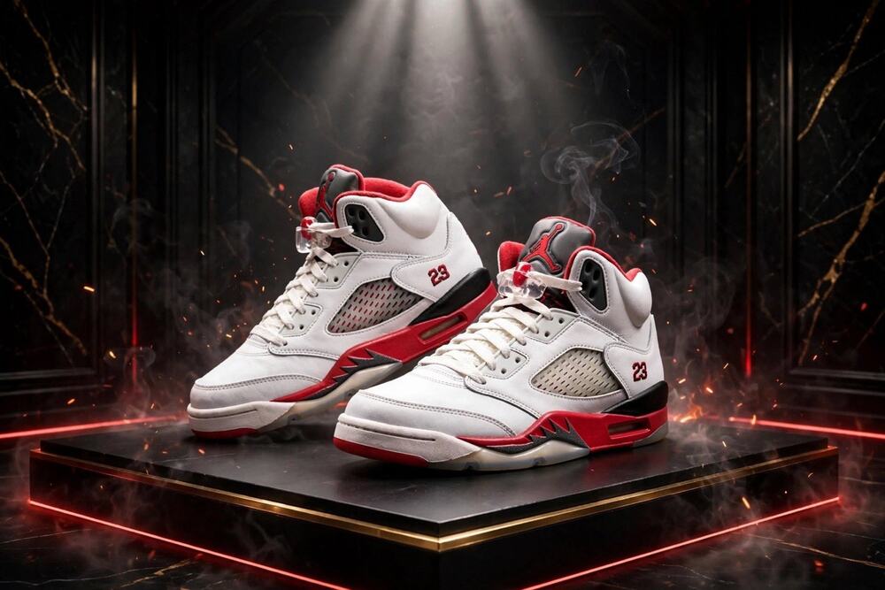 Size 5.5Y - Nike Air Jordan 5 Retro Fire Red 440888-120 GS Youth / Womens 7 2013